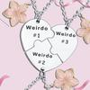 3 Pcs Cherry Blossom Weirdo 1 Weirdo 2 Weirdo 3 Heart Pendant Necklace Set Stainless Steel Sisters Friendship Jewelry Gifts