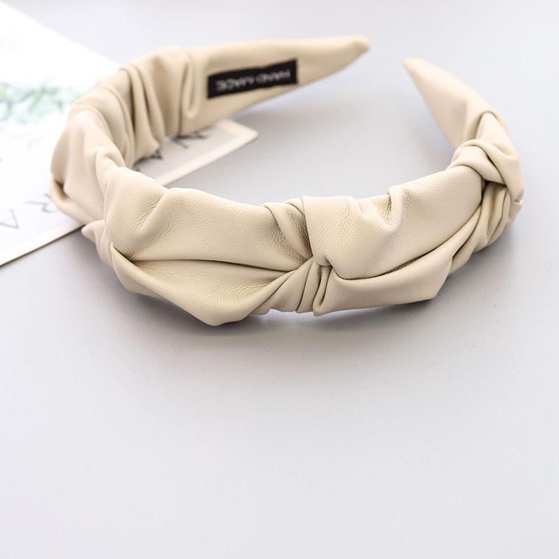 

Шпилька для девочек, головной убор, аксессуары для волос, плиссированная повязка на голову из искусственной кожи, модная 17*4cm