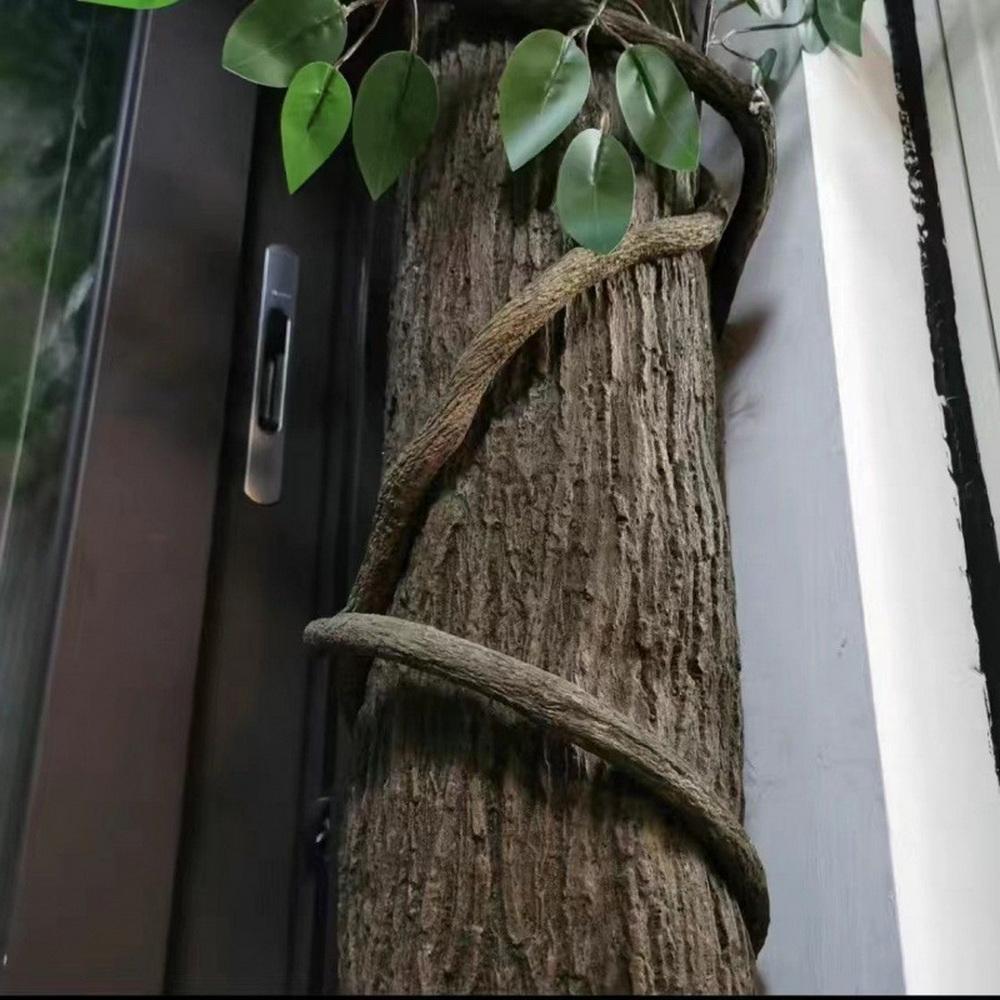 Aqumotic Silicone Fake Bark Sticker Faux Tree Bark Cover DIY Trunk Pipe Becomes A Tree Inside Green Plant Landscape Wall Sticker