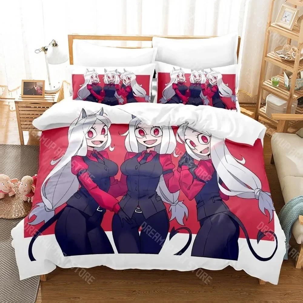 3D Print Helltaker Bedding Set Single Twin Full Queen King Size Bed Set Aldult Kid Bedroom Duvetcover Sets Anime