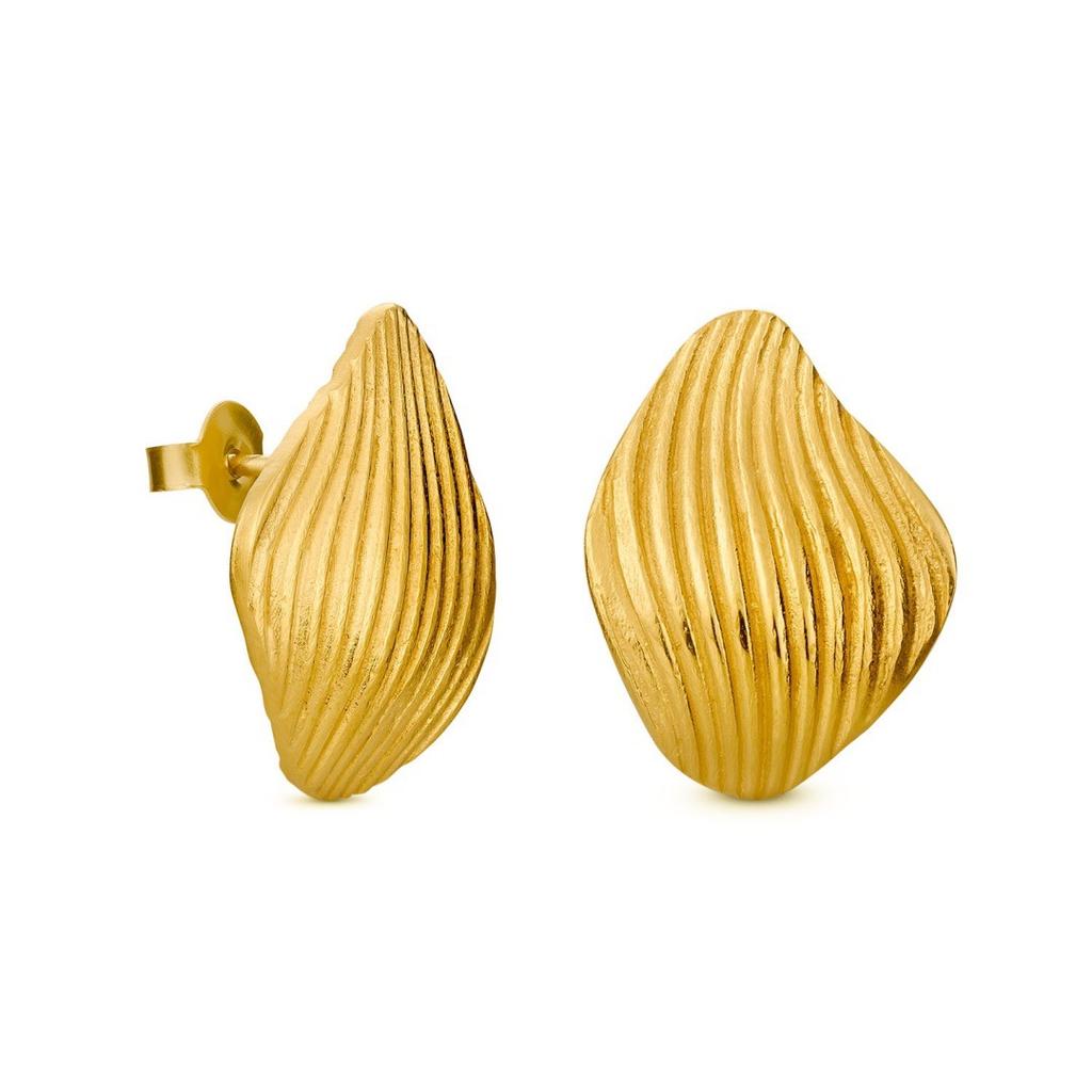 Irregular Line Texture S925 Silver Needle Stud Earrings Niche Design Light Luxury High-End Temperament Earrings