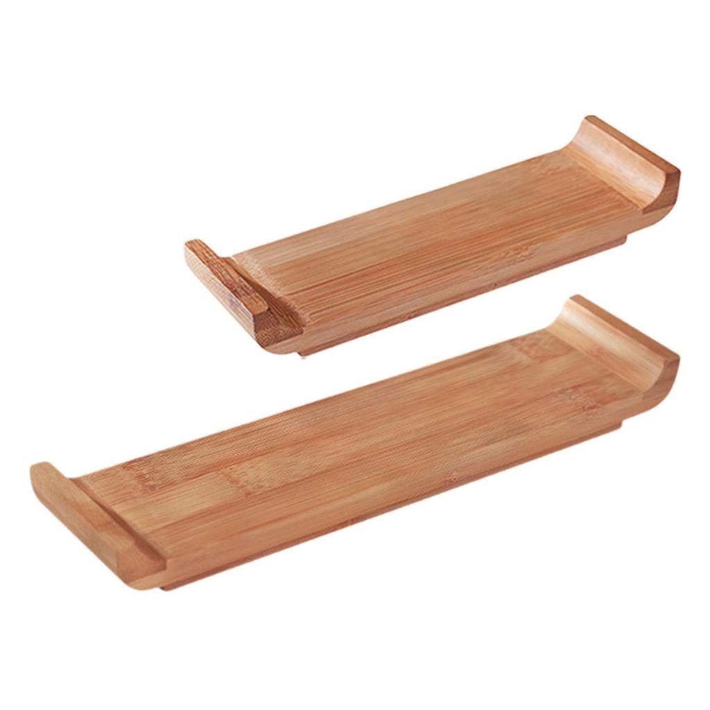 Sushi Plate Rectangle Sashimi Dish Decorative Bamboo Dessert Plate Multifunction Japanese Sushi Serving Tray for Home Restaurant
