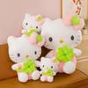 Fourleaf Green Clover Bow Cat Plush Toy Girlfriends Gift Lucky