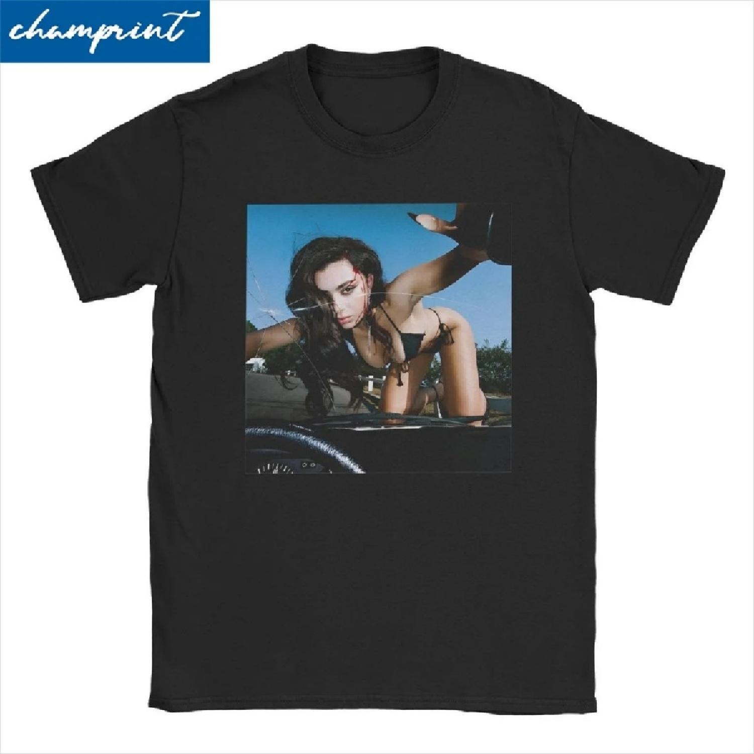 

English Singer Brat T-Shirts Men Women Charli Xcx Humorous Pure Cotton Tees Crew Neck Short Sleeve T Shirt Printing Tops XXXXXL чорний