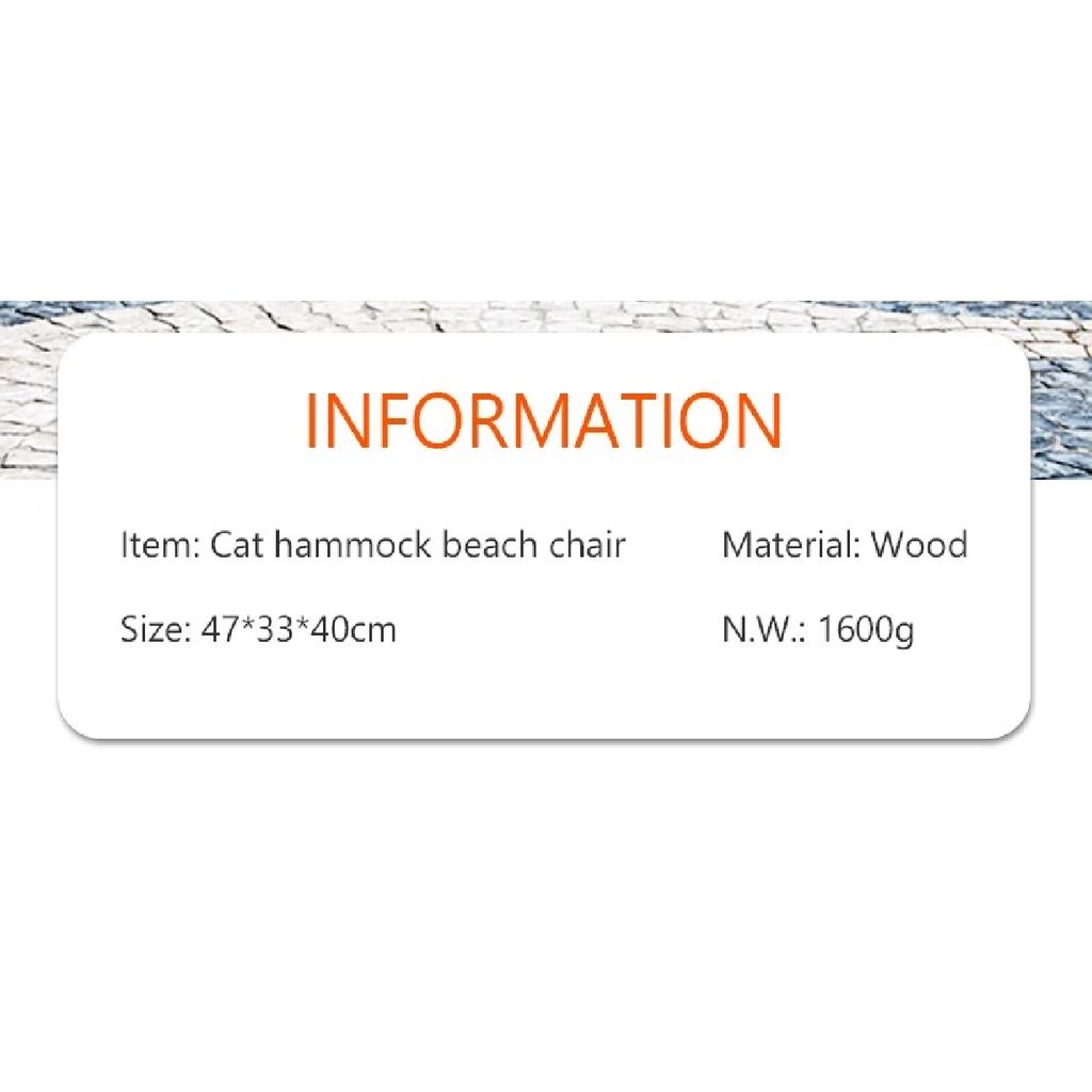 New Arrival Sublimation Blank Linen Cat Hammock Beach Chair Cat Furniture Original Cozy Cat Lounger
