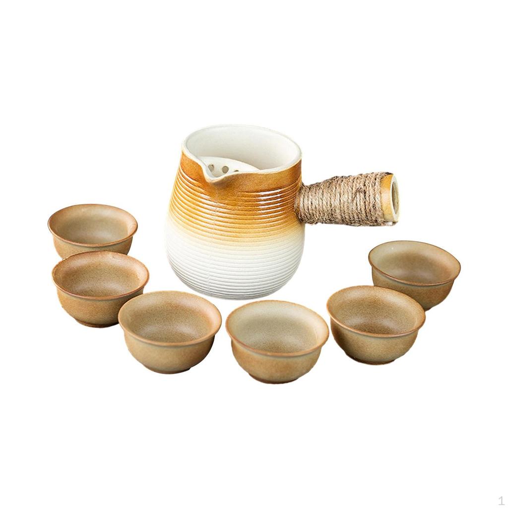 450ml Ceramic Teapot Porcelain Tea Pot Farmhouse Infuser with Side Handle for Kitchen Household