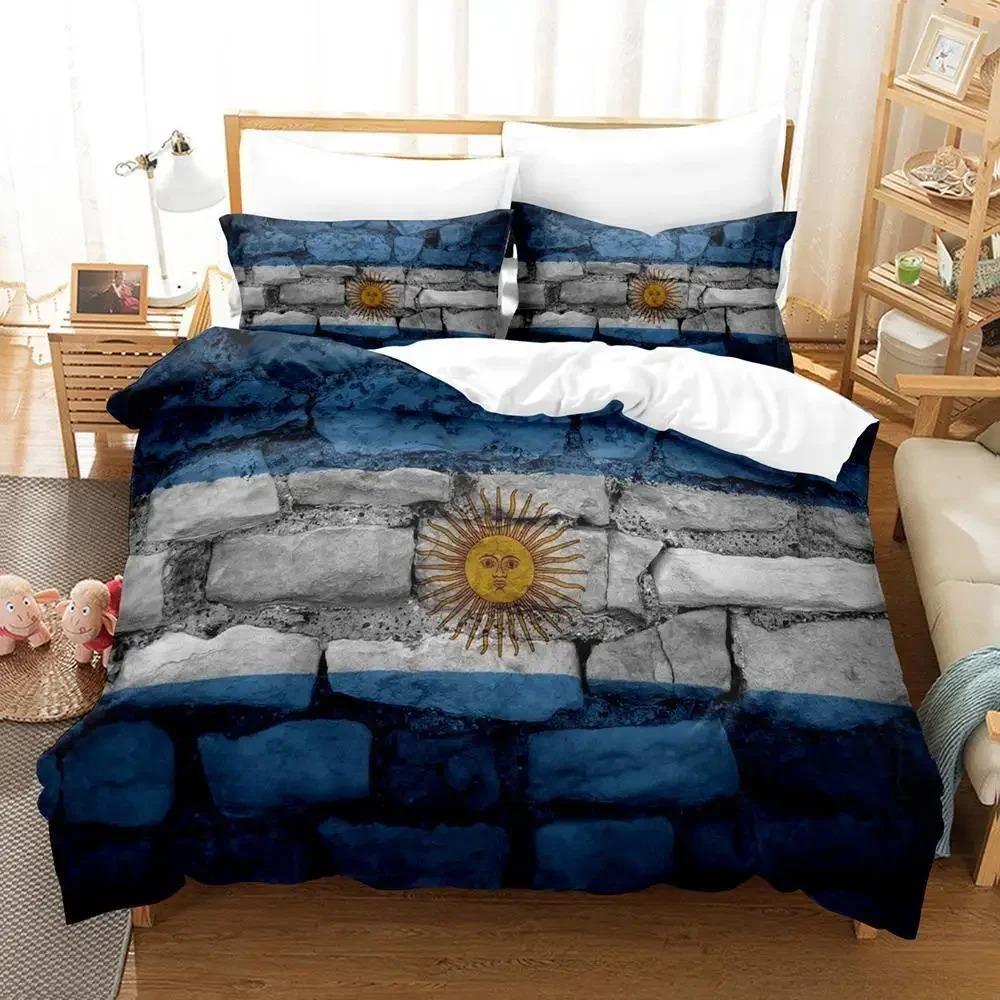 Argentina Flag Bedding Set Single Twin Full Queen King Size Bed Set Adult Kid Bedroom Duvetcover Sets 3D Print Bed Sheet Set