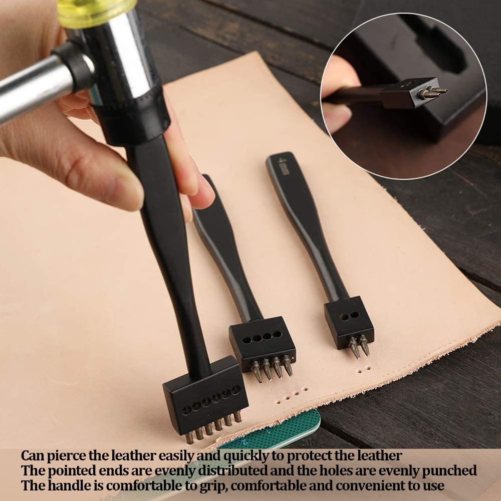 3pcs 4mm Punch Size Leather Punch Tool Stitching Chisel Set  DIY Leather Working