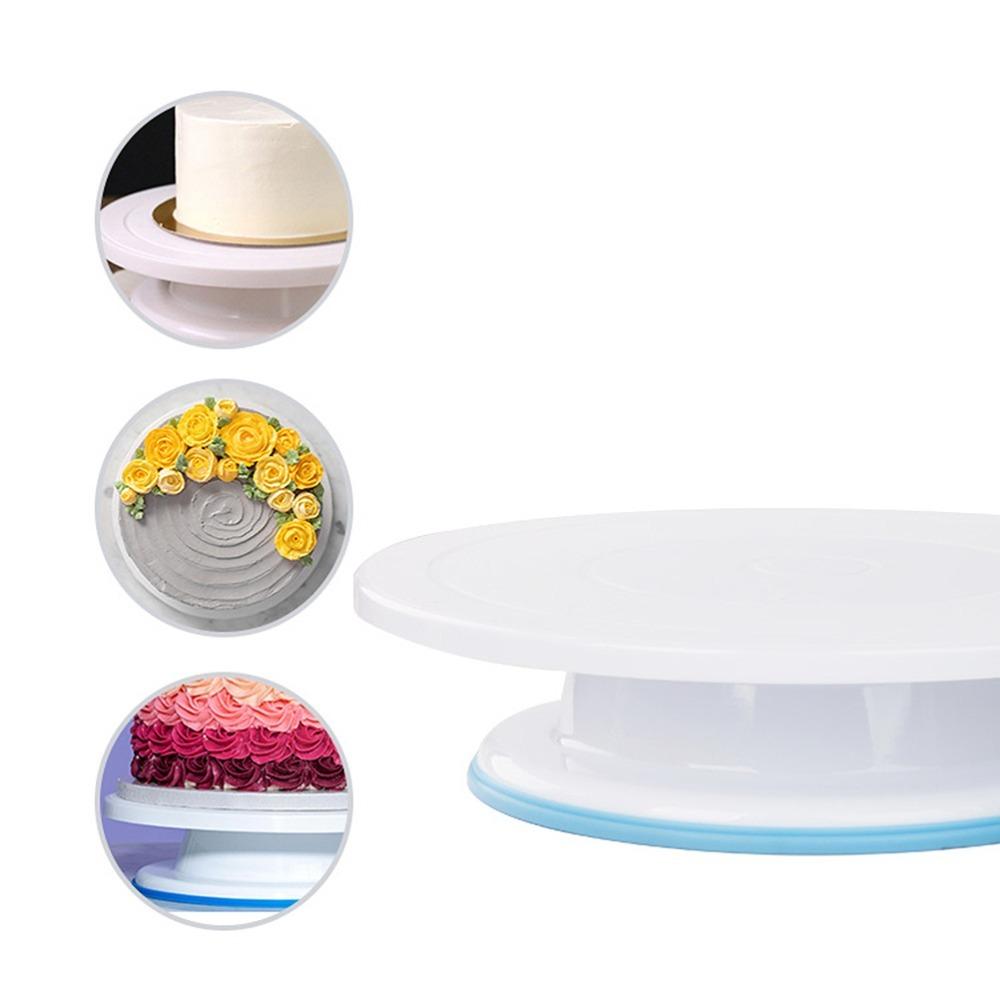 1Pcs Plastic Cake Turntable 360 Degree Rotating Anti-Slip Stand Platform for Home Cake Decorating Professional Bakery Tool