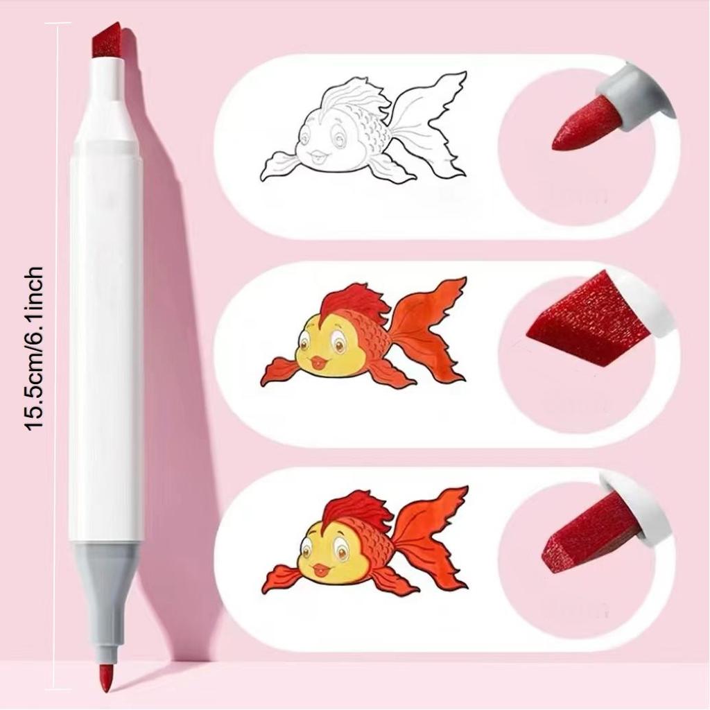 24pcs Double Headed Sketch Markers with Storage Box ,For Art Drawing Comics Design