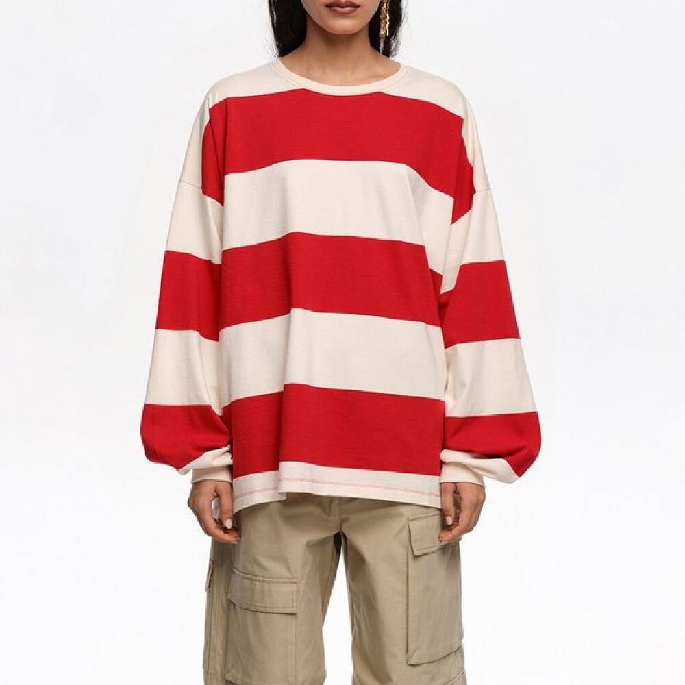 

Bimba Y Lola Oversized STripe T shirT Red b265awT039rdb Red/XS