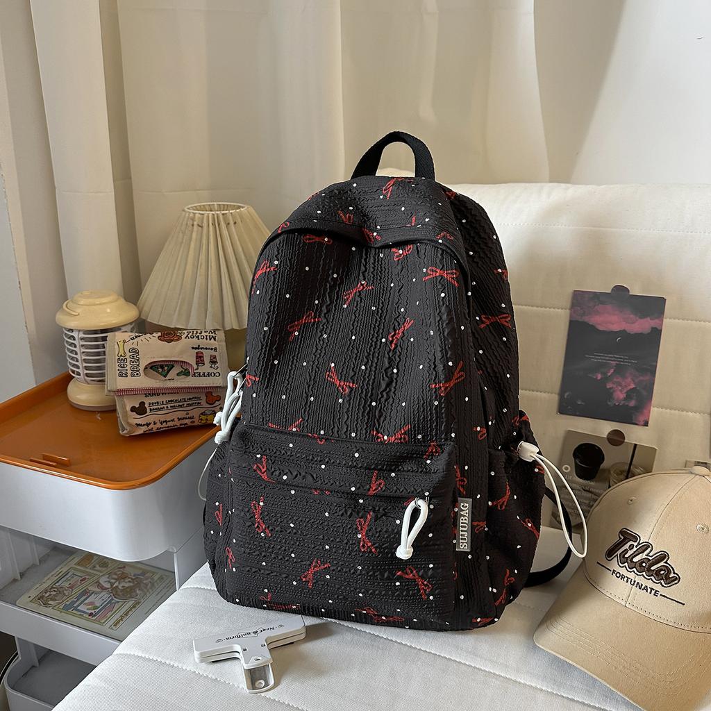 Schoolbag Fashion Printed Backpack Junior High School School Bag Women's High Value ins Wind Large Capacity Commuter Light Casual Backpack