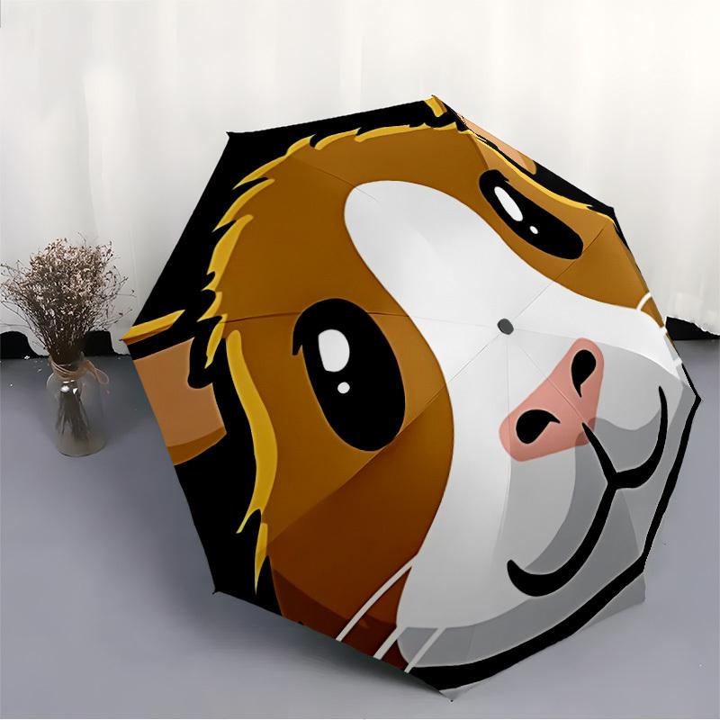 1pc Guinea Pig Automatic Folding Umbrella - Portable Collapsible 8-Rib Umbrella for All Seasons Durable Canopy Yy251119131