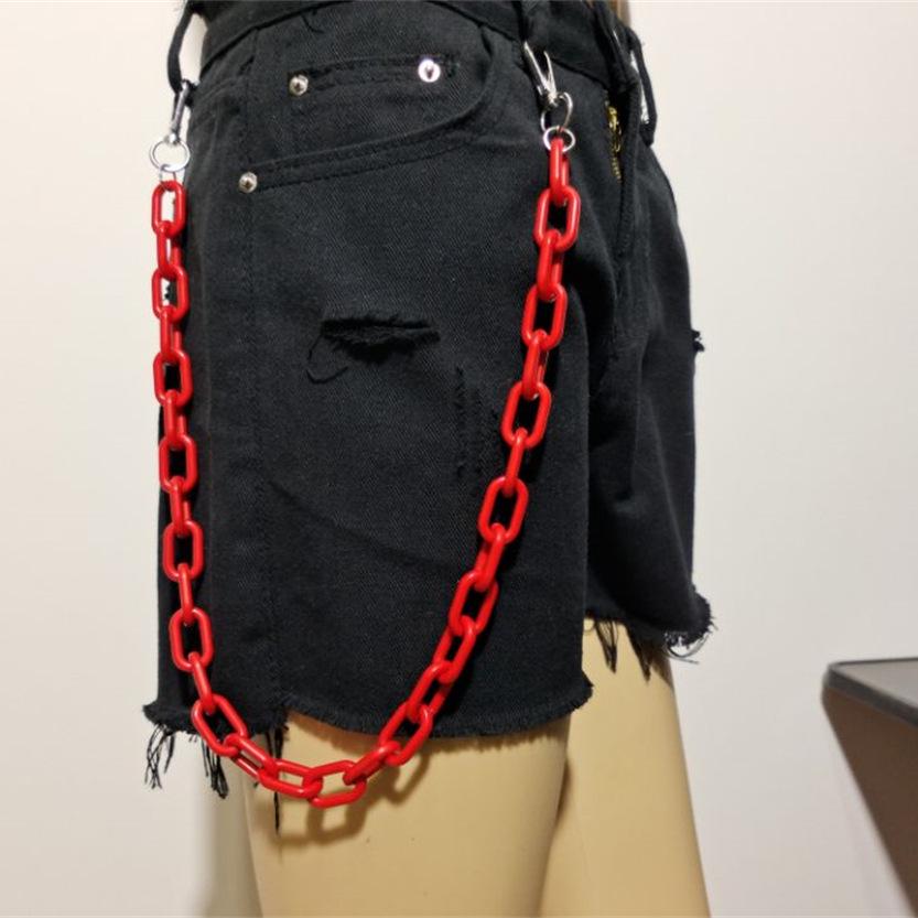 European & American Hip-Hop Style Double-Layer Fluorescent Acrylic Waist Chain with Pendant