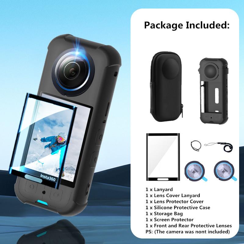 

Захисний ковпачок для об єктива + Чохол на корпус для Insta360 X3 Силіконовий чохол Захист лінз для Insta 360 X3 Аксесуар проти подряпин