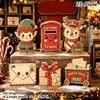 Decorative Christmas Scene Set 6Pcs Wooden Tabletop Signs, Xmas Sign Decor, Santa Winter Holiday Home Accents Snowman Reindeer Gingerbread House