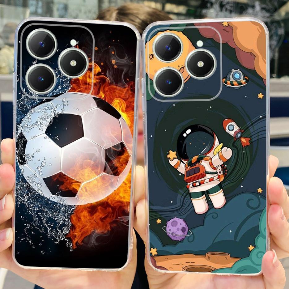 Für Realme C61 Hülle Realme C63 Niedliche Katzen-Cartoon-Bemalte Abdeckung Weiche Silikon-Handyhülle Für Realme C61 RealmeC61 RealmeC63 Fundas