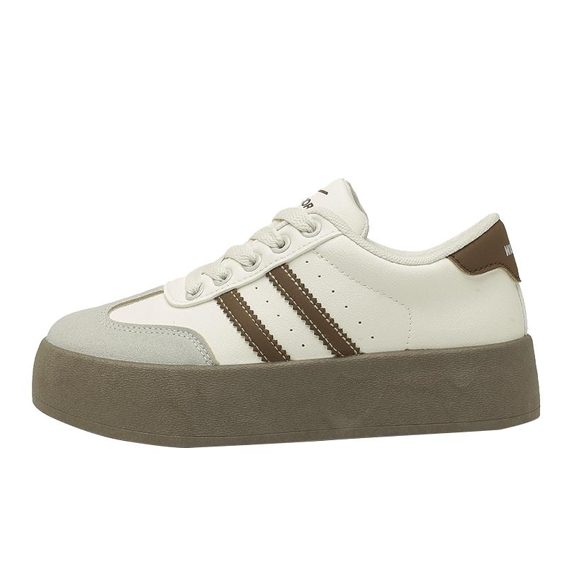 Warrior Women's Thick Sole Retro Leather Casual Sneakers Sports Shoes