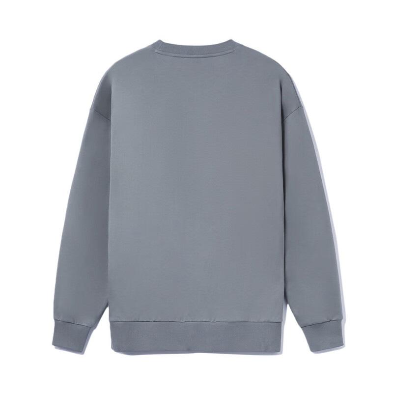 Li Ning Plain Logo Loose Fit Crew Neck Long Sleeve Sweatshirt Unisex Sweatshirt Gray AWDTC19-2
