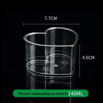 Disposable 140ML Heart-Shaped Pudding Cups, 100 Count
