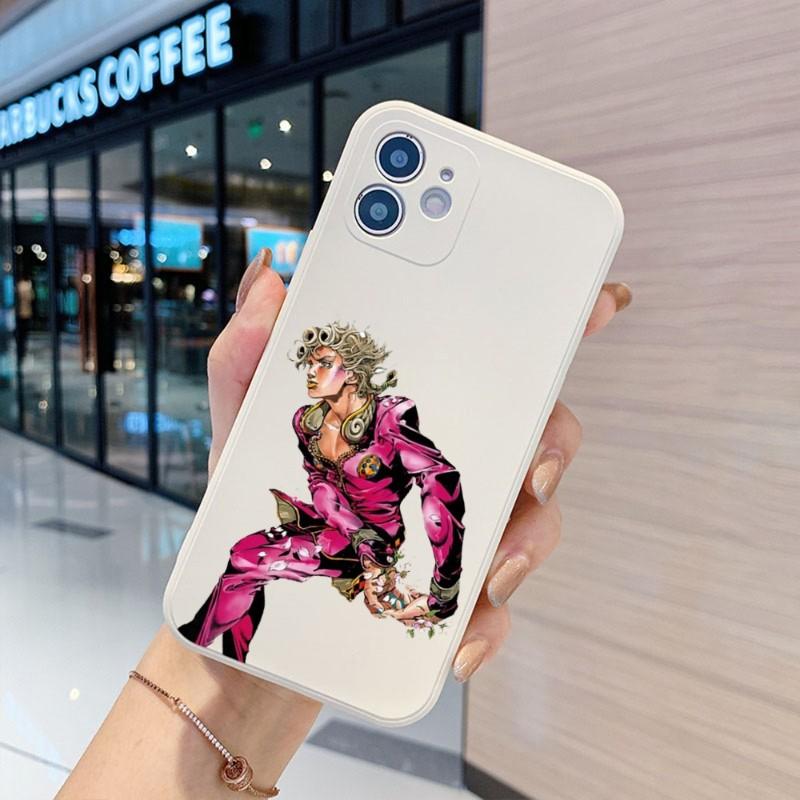 Cortoon JOJO'S BIZARRE pouzdro na telefon pro iPhone 14 11 12 13 Pro Max X XR XSMax 6 6S 7 8 Plus SE 2022 Měkký čtvercový barevný kryt telefonu