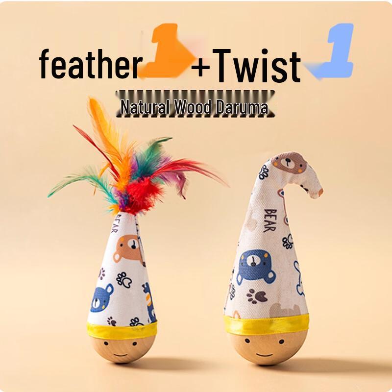 Tumbler Cat Toy with Feather Teaser