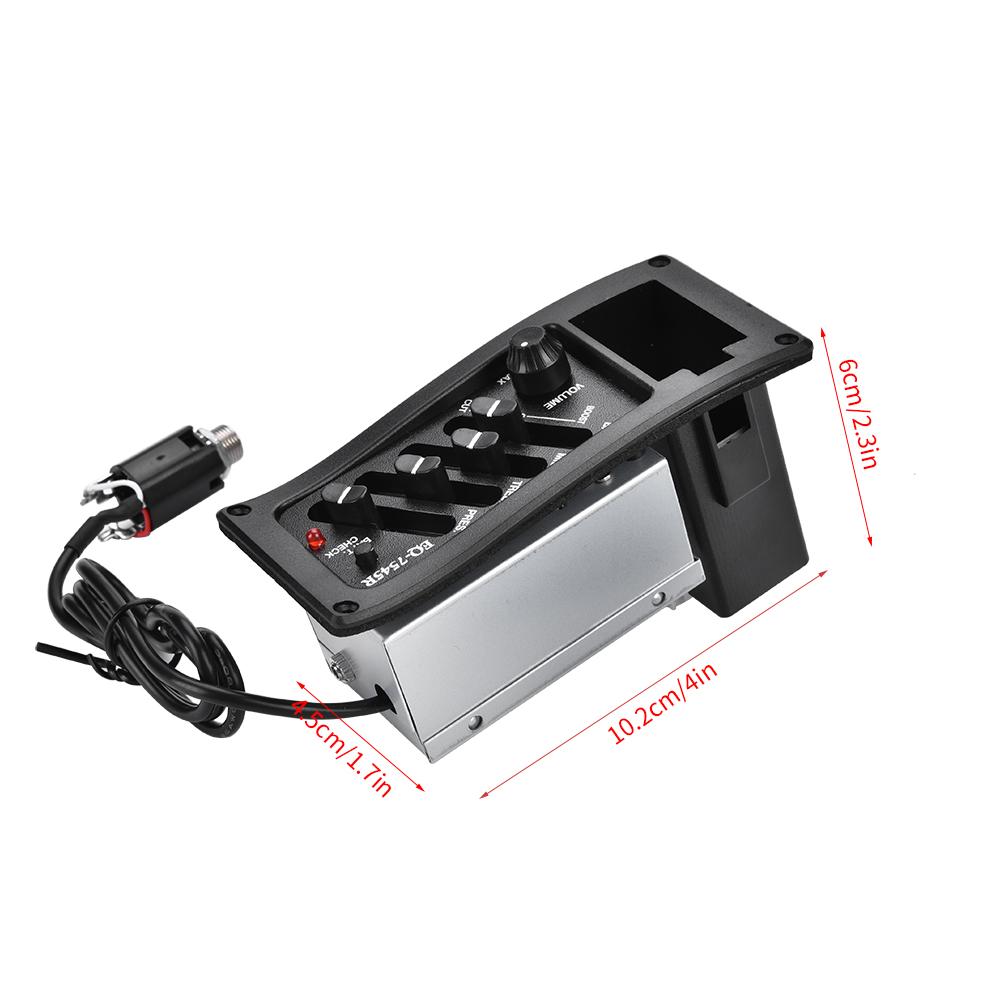 4-bånds forforsterker EQ pickuper forsterker pickup 6,5 mm utgang for akustisk gitar (uten pinne)