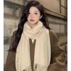 Women's Gray Windproof Imitation Cashmere Scarf - Warm, Thickened, Korean Style Shawl for Autumn and Winter