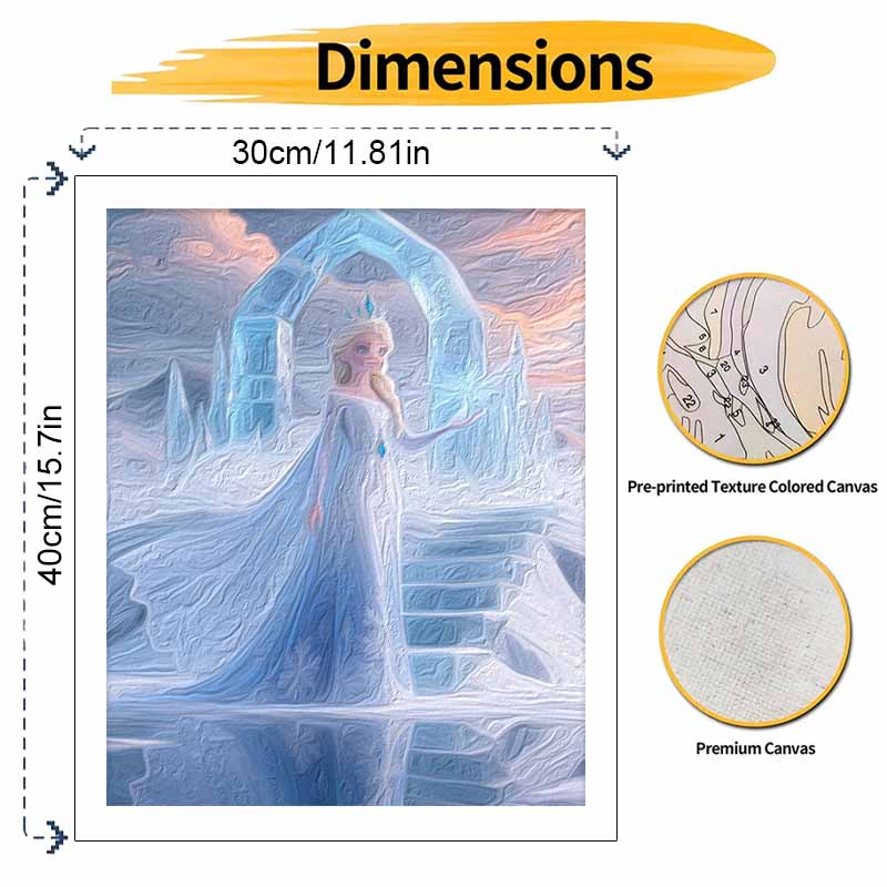 Disney Frozen Elsa Character Digital Oil Painting Art Kit Hand Painted Home Decor