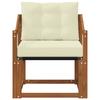 Outdoor Sofa Solid Acacia Wood Natural and Cream
