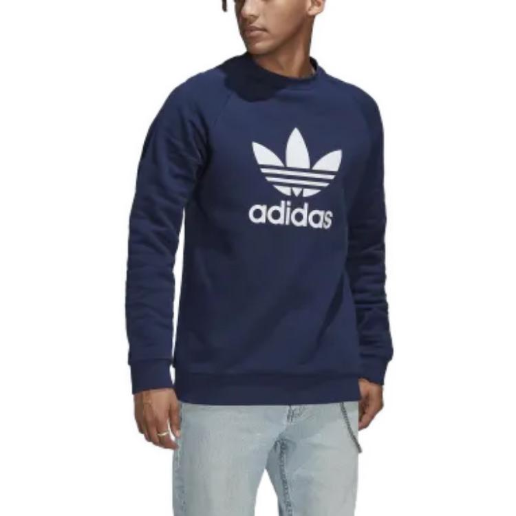 adidas Originals Sweatshirts Men's Dark Blue Crew Neck Moderate Regular HK5294