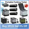 Toaleta Przenośna Zkładana Outdoorowa Duża Nośność Wielorazowy Pojemnik na Śmieci na Wycieczkę Awaryjną Podróż Samochodową