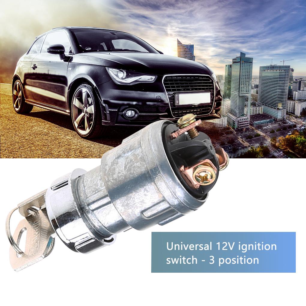 Car Ignition Switch Universal 12V Ignition Starter 24mm Metal Car Engine Starter with 2 Keys