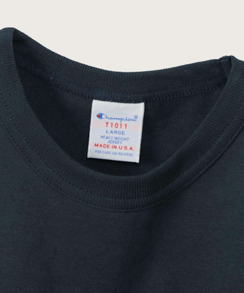 CHAMPION T1011 Heavyweight Raglan Long Sleeve T-Shirt Navy (Made In Usa)