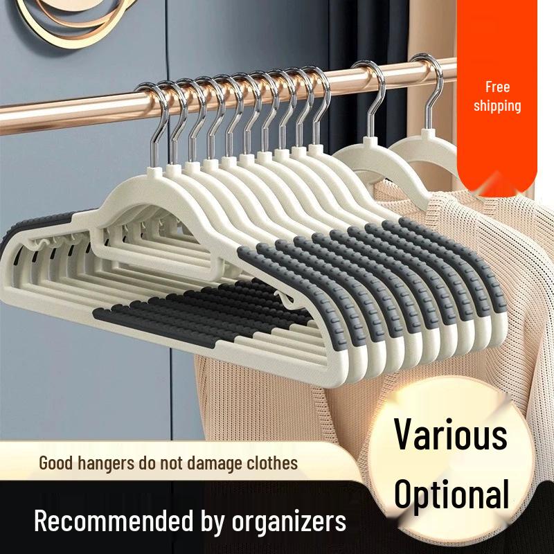 Non-Slip, No-Trace Adult Plastic Clothes Hanger - Double Rack for Drying and Storage