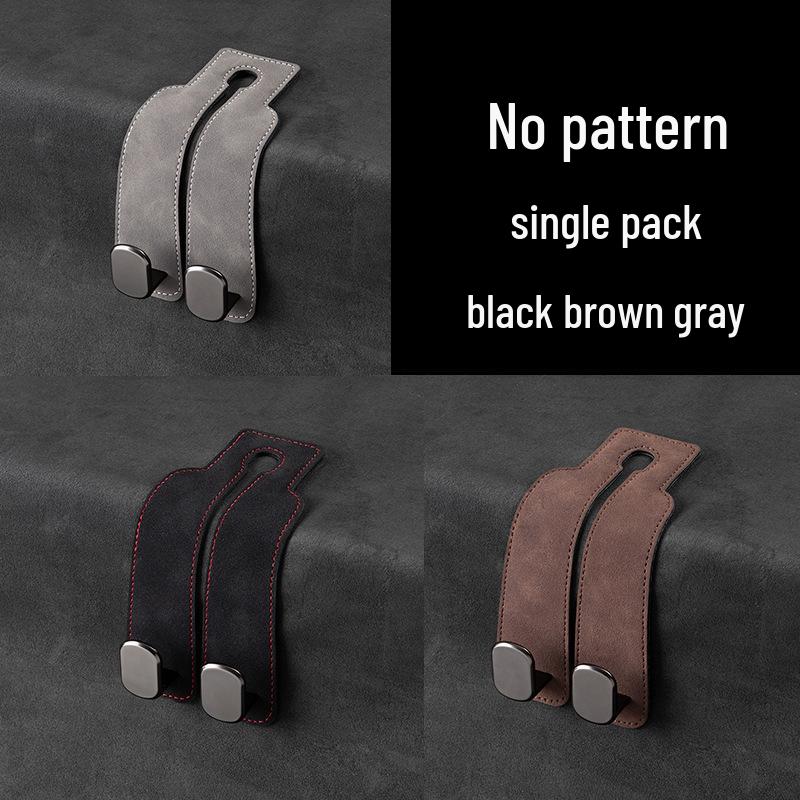 

Rear Seat Suede Phone & Storage Hooks Brown Suede Split Hooks
