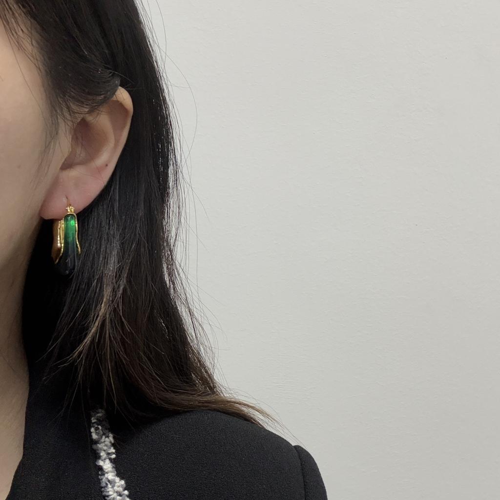 Französische Retro High-End Säumen Harz Ohrringe Design Sinn Persönlichkeit Mode Temperament Ohrringe