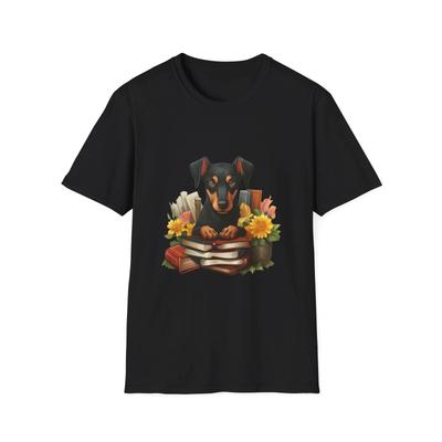 Book Lover's Dachshund T-Shirt, Dog Lover Gift, Pet Owner Shirt, Cute Animal