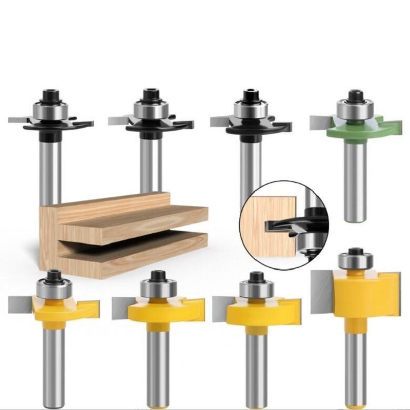 1Pc 8mm Shank T-Sloting Biscuit Joint Slot Cutter Articulação Entalho Router Bit Fresa Cortador de madeira