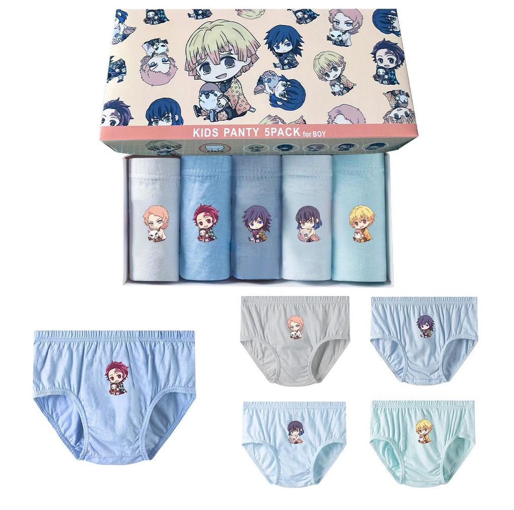 Boys' Cartoon Dinosaur Cotton Underwear, 5-Pack - Breathable, Comfortable, Skin-Friendly
