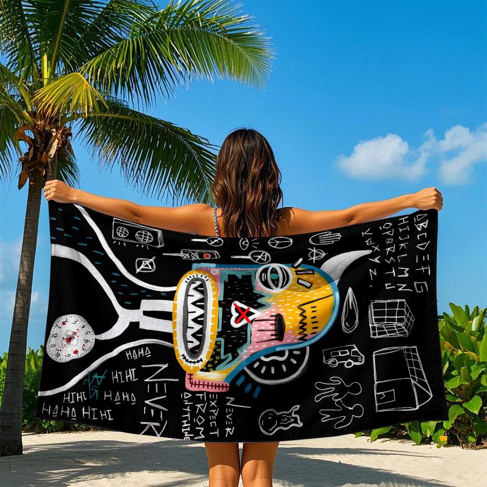 Graffiti - Stil Abstrakt Schnelltrocknend Badetuch Mikrofaser Strandtuch Leichtgewicht Schwimmen Camping Yoga Strand Out