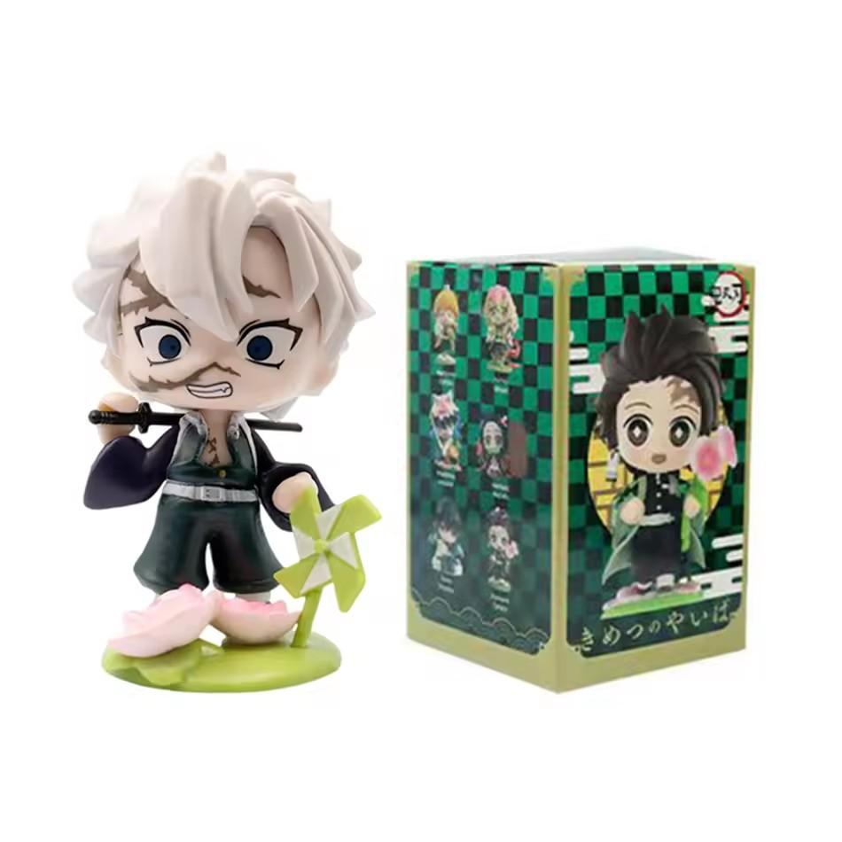 YENİ Q Posket Figür  Demon Slayer Mini Figür 5 Adet 10 Adet 12 Adet 15 Adet Setler Kimetsu No Yaiba Küçük PVC Bebekler Masaüstü kutusu