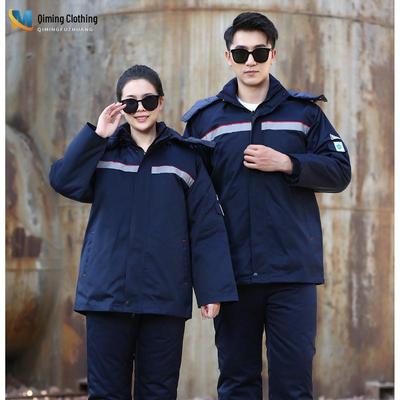 Autumn Winter Cotton Padded Anti-static Reflective Cold-resistant Workwear Overalls with Print Embroidery