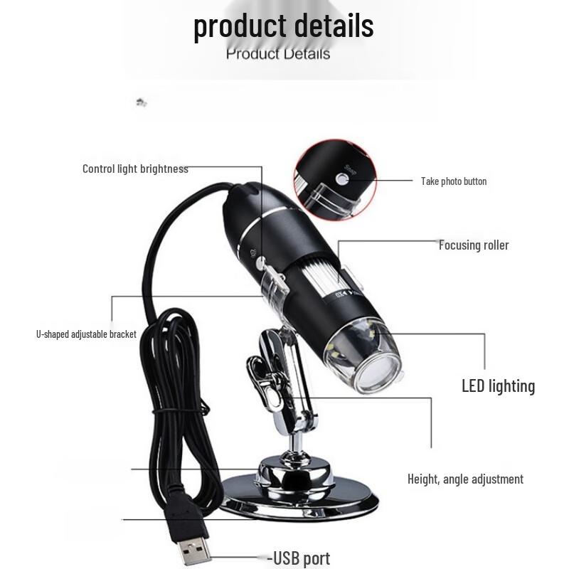 Mi Ling 1000X USB Digital Microscope with Continuous Zoom