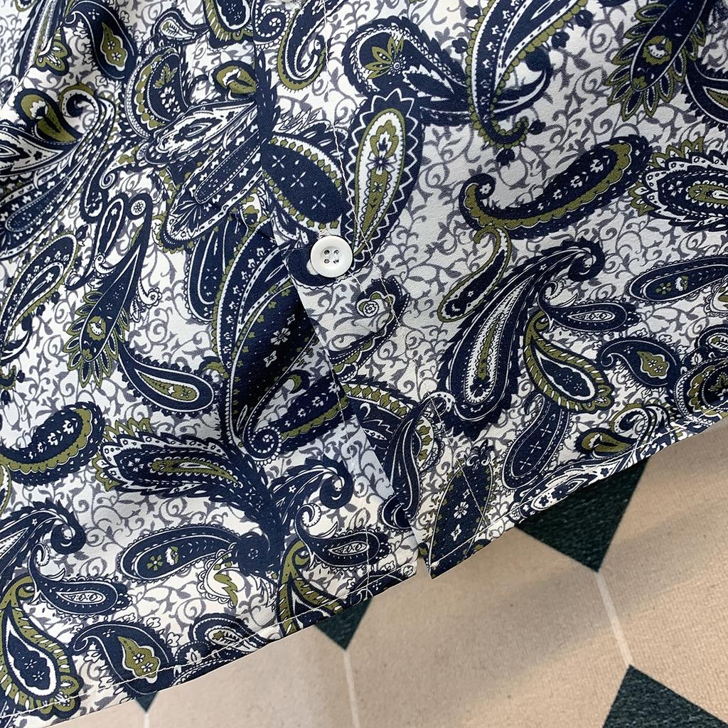 Summer Island Vacation Style Ice Silk Short Sleeve Printed Shirt Men's Hawaiian Cuban Collar Shirt Boys Cool Feeling Fashion Tops