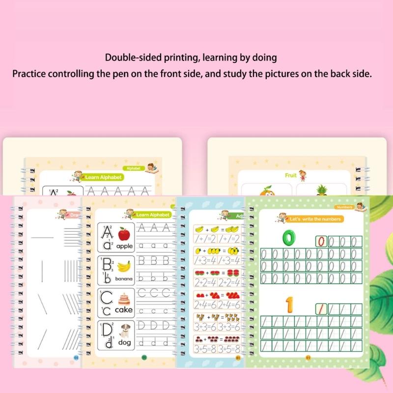 Magical Handwriting Practice Book Letter Number Art Drawing Mathematical Operations Workbook For Preschooler Children