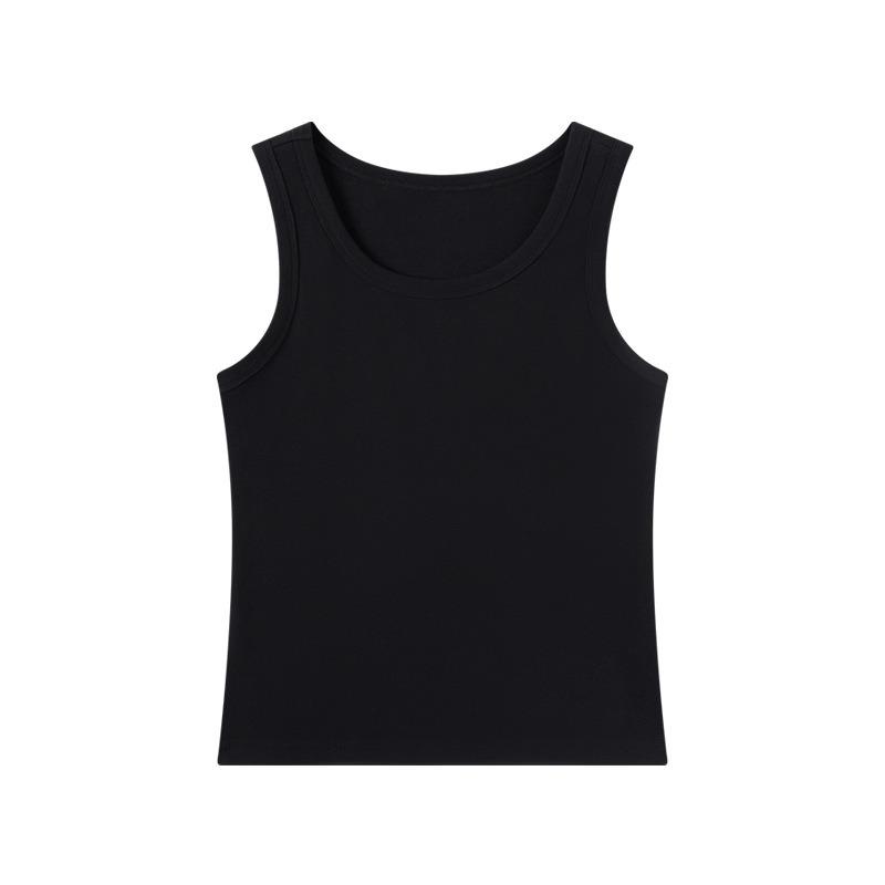 Women's Spring and Summer New Spandex Yarn Solid Colour Vest Pure Desire Slim Thin Short Top Anti-glare Small Suspenders