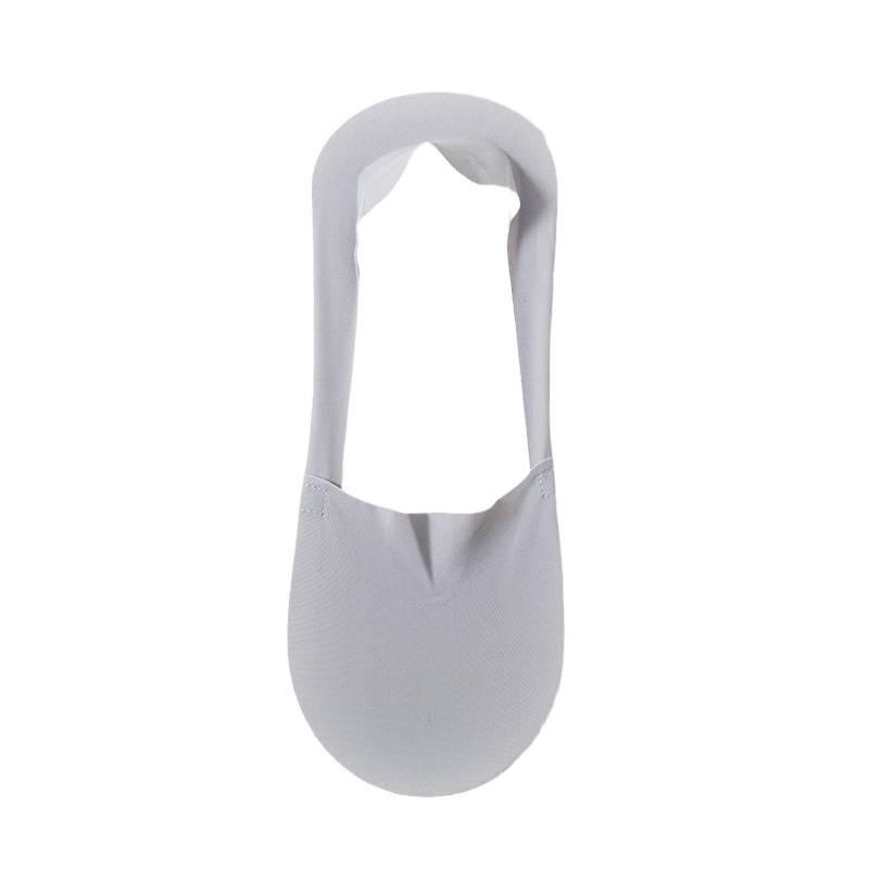 Men's Invisible Low-Cut Ice Silk Boat Socks with Non-Slip Silicone Heel and Sweat-Absorbent Cotton Bottom