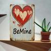 1pc Red Heart Metal Wall Sign Valentine's Day Romantic Iron Plaque Home Decor 8x12in