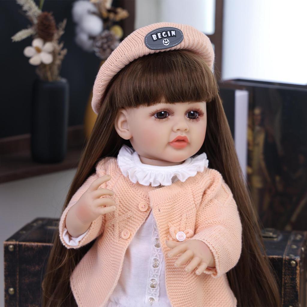 KEIUMI Reborn Girl Doll Full Silicone Vinyl 55 cm Realistic Newborn Babies Doll Kids Playmates Halloween Christmas Gift